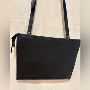 Black leather bag, minimalist modern style, NWOT
